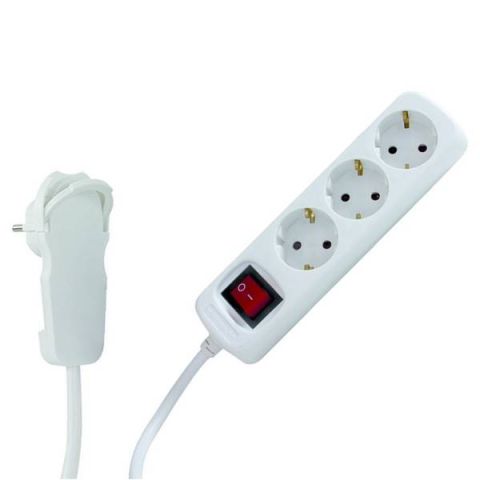 GAO Elosztó 3-as kapcsolóval, 2m, lapos dugóval 0012326114 - elektrobagoly.hu