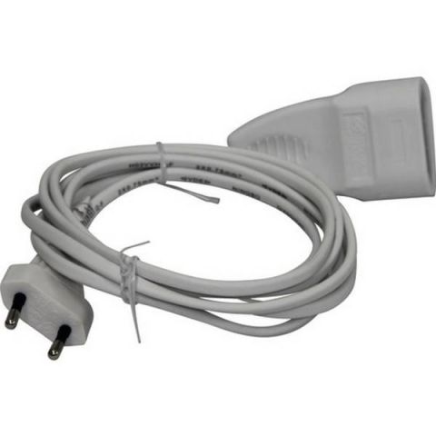 GAO Földeletlen lengő hossz.Euro dugóval, 3mfehér 128011 - elektrobagoly.hu
