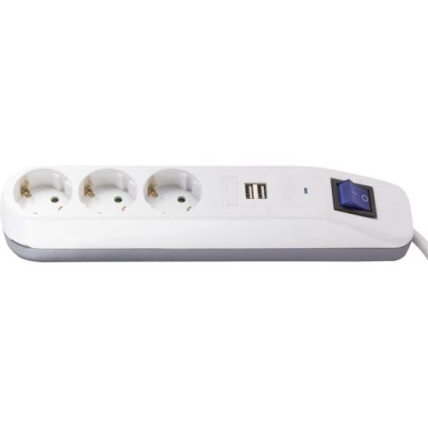GAO Elosztó  ICE  3-as kapcsolóval 2USB-vel 1. 0014348100 - elektrobagoly.hu