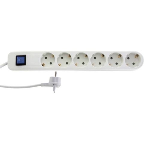 GAO Elosztó  ICE  6-os kapcsolóval 1.4m fehér- 0014640100 - elektrobagoly.hu