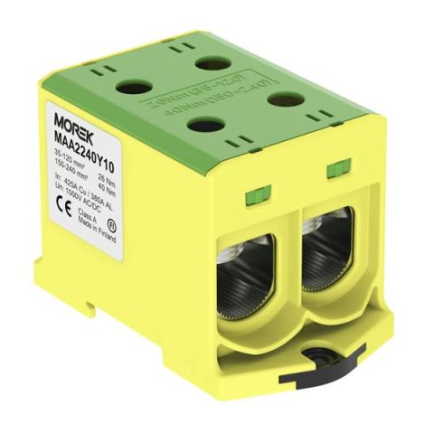 OTL240-2 Fővezetéki sorkapocs, 2xAl/Cu 35-240, 1000V, zöld/sárga