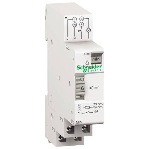 Schneider Electric ACTI9 MIN lépcsőházi időrelé,  1-7 min 15363 - elektrobagoly.hu