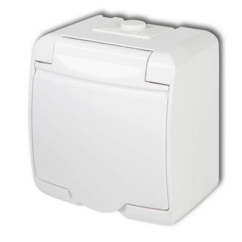 GAO Aquastar 2P+F csapófedeles aljzat,1-es,fehér IP44 22141 - elektrobagoly.hu