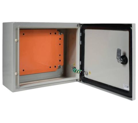 Elmark Fém lemezszekrény szerelőlappal JXF 400x400x200mm,IP65 - elektrobagoly.hu