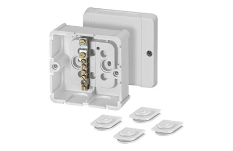 Kötődoboz EPH-sínnel 1x25/5x16m,m2 falonkívüli 88mmx 88mmx 49mm szürke műanyag  DP 9026 Hensel