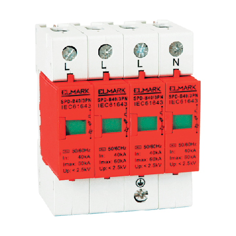 Túlfeszültséglevezető 3 pólusú SPD-D5/3P+N IN 5KA