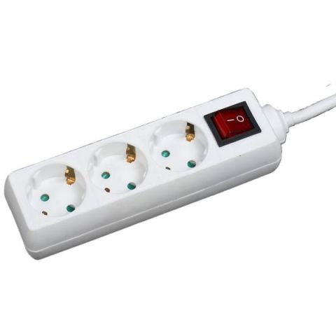 GAO Elosztó 3-as kapcsolóval, 3m, 3x1.0fehér   6612H - elektrobagoly.hu