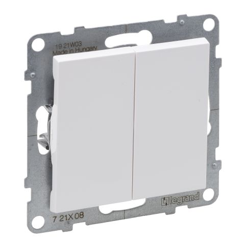 721108 Legrand Suno kettős váltókapcsoló (106+6)10AX, fehér                                           