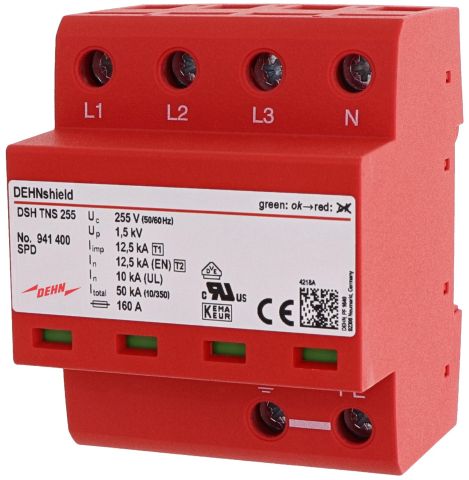 Villámáram-levezető kombi DEHNshield 4P 1+2 TN-S 230V/AC 4M DSH TNS 255         DEHN+SÖHNE                                                                      941400
