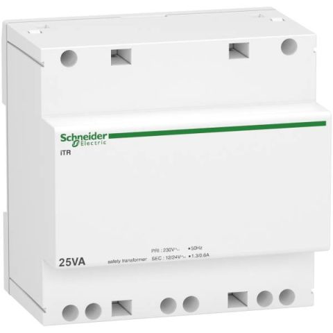 Schneider Electric ACTI9 biztonsági transzformátor 25VA 230VAC 12-24VAC A9A15219 - elektrobagoly.hu