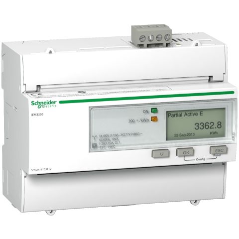 Schneider Electric Digitális fogyasztásmérő,3F,125A,MODBUS, A9MEM3350 - elektrobagoly.hu