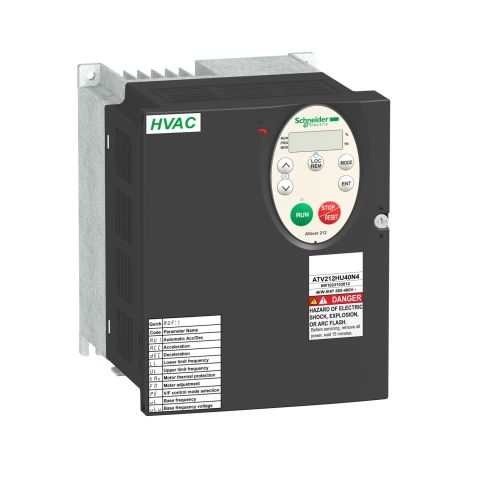 ATV212HU40N4  altivar frekvenciaváltó épületes alkalmazásokra, BACnet, 4kW, 3f, 380…480VAC, IP21, C2 osztályú EMC szűrővel