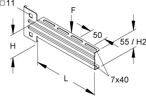 Niedax KTUM300 tartókonz73x305mm.1,2kN