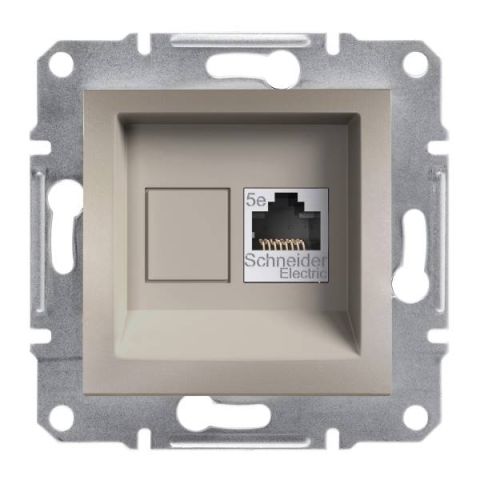 Schneider Electric ASFORA 1xRJ45 Cat5e UTP dugaszolóaljzat,bronz, keret nélkül EPH4300169 - elektrobagoly.hu