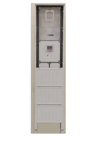 PVT-K-L Fm-40-U Egy felhasználói helyes M63.80A mérés földkábeles, szabadon á   fogyasztói főelosztóval, 400 mm széles szekrényben