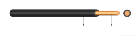 MCu (H07V-U) 1,5mm2 450/750V fekete