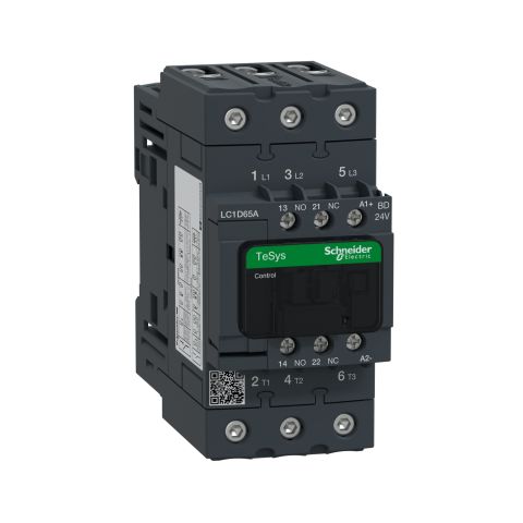 Schneider Electric LC1D65ABD mágneskapcsoló  (AC3. 400V 65A). 24VDC - elektrobagoly.hu