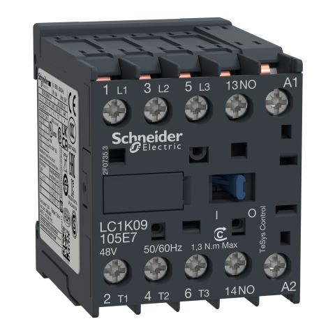 Schneider Electric LC1K09105E7mágneskapcsoló  9A. 3p+1z segédérintkezővel 48VAC Hz - elektrobagoly.hu