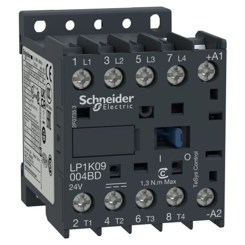 Schneider Electric LP1K09004FD mágneskapcsoló 110VDC. 9A. 4záróérintkező  - elektrobagoly.hu