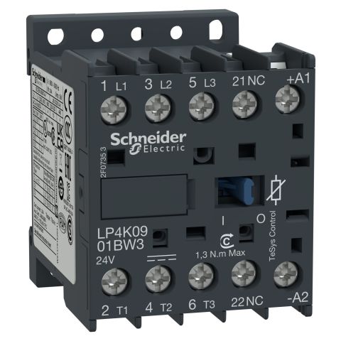 Schneider Electric LP4K0601BW3 mágneskapcsoló  2.2kW/400V 6A 24VDC - elektrobagoly.hu