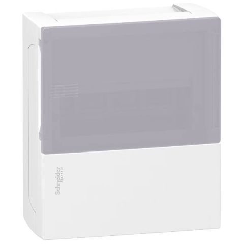 Schneider Electric MINI PRAGMA kiselosztó tejüveg hatású átlátszó ajtó, falon kívüli MIP12108T - elektrobagoly.hu