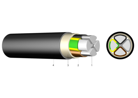 NAYY-O 1x120mm2 RM alumínium földkábel,