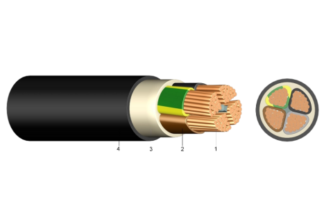 Rézkábel, NYY-J 4X10mm2 RE 0.6/1kV PVC szigeteléssel - elektrobagoly.hu