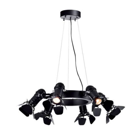 Elmark CINEMA csillár 6XE27 D630mm fekete 955CINEMA6 - elektrobagoly.hu