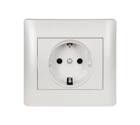 Elmark RHYME schuko típusú aljzat metál-fehér - elektrobagoly.hu