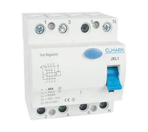 Elmark Áramvédőkapcsoló (fí-relé) 4P 40A 300MA, 6kA, AC típusú - elektrobagoly.hu