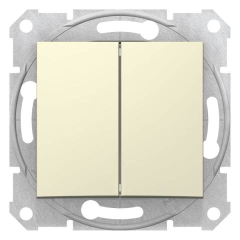 Schneider Electric SEDNA Kettős váltókapcsoló rugós bekötésű 10A, bézs SDN0600147 - elektrobagoly.hu