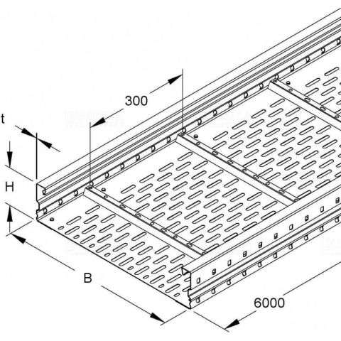 Niedax WRL 105x200mm,1.5mm,nagyfesztávú kábelcsatorna WRL105200