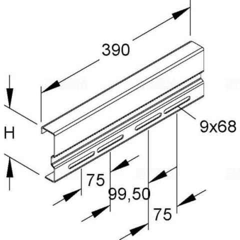 Niedax  összekötő106.5x390mm,FS WSV 105390 