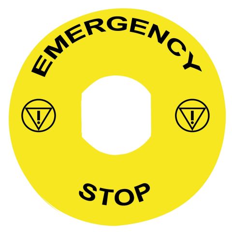 ZBY8330  XB5/XB4-hoz vészgombhoz . EMERGENCY STOP felirat ZBY8330